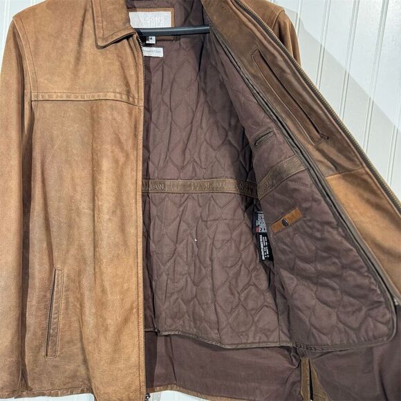 Wilsons Leather M Julian Brown Leather Jacket Men’s Medium Thinsulate Zip Coat - Picture 9 of 13